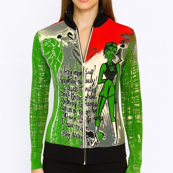 For Dolls Only by Rags Graphic Cardigan Sweater - Picture 1 of 8